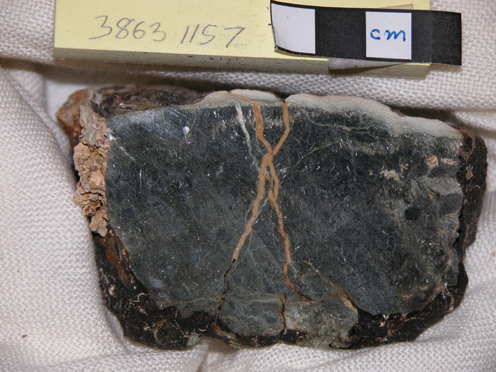 Serp Rock with Fractures and Veins Cut 3863-1157