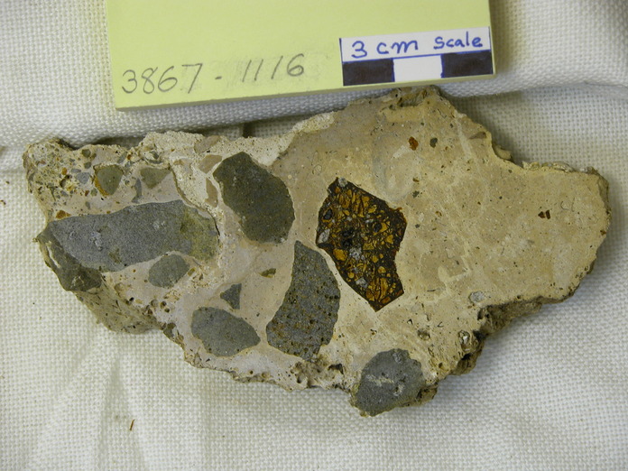Basaltic Frags in Yellow Matrix Cut 3867-1116