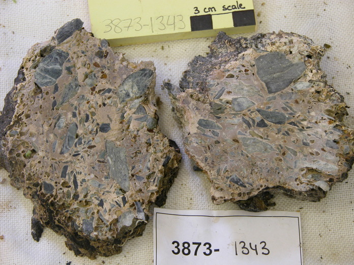 Carb Breccia with Serp Clasts Cut 3873-1343