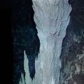 Carbonate chimney growing from serpentinite cliff